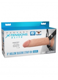 Полый страпон на ремнях 6’’ Hollow Silicone Strap-on - Pipedream - купить с доставкой в Димитровграде