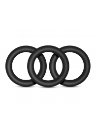 Набор из 3 черных эрекционных колец Black Small Penis Rings - Blush Novelties - в Димитровграде купить с доставкой