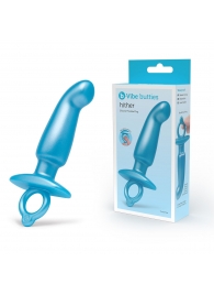 Голубая анальная пробка для массажа простаты Hither Silicone Prostate Plug - 14,3 см. - b-Vibe - в Димитровграде купить с доставкой