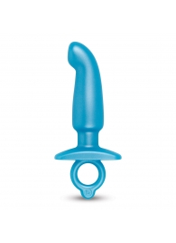Голубая анальная пробка для массажа простаты Hither Silicone Prostate Plug - 14,3 см. - b-Vibe - в Димитровграде купить с доставкой