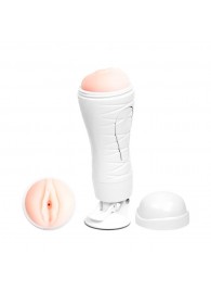 Мастурбатор-вагина Flora White с присоской и 12 режимами вибрации - Baile - в Димитровграде купить с доставкой