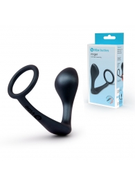 Черное эрекционное кольцо со стимулятором простаты Ringer Cock Ring   Plug - b-Vibe - в Димитровграде купить с доставкой