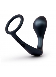 Черное эрекционное кольцо со стимулятором простаты Ringer Cock Ring   Plug - b-Vibe - в Димитровграде купить с доставкой