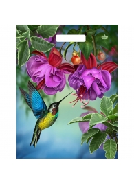 Пакет с принтом в виде колибри в цветах с вырубной ручкой (31х40 см) - Сима-Ленд - купить с доставкой в Димитровграде
