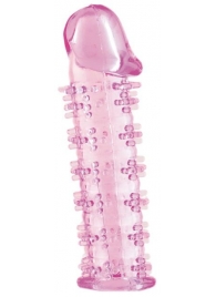 Розовая насадка на пенис с шипами - 12,5 см. - A-toys - в Димитровграде купить с доставкой