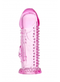 Розовая насадка на пенис с шипиками и коготком - 13,5 см. - A-toys - в Димитровграде купить с доставкой