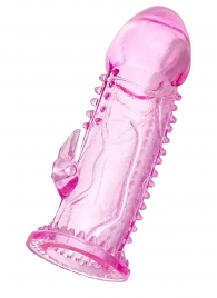 Розовая насадка на пенис с шипиками и коготком - 13,5 см. - A-toys - в Димитровграде купить с доставкой