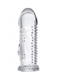 Прозрачная насадка на пенис с шипиками и коготком - 13,5 см. - A-toys - в Димитровграде купить с доставкой