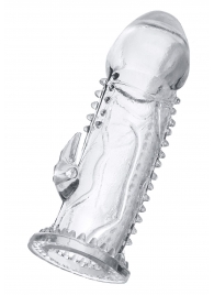 Прозрачная насадка на пенис с шипиками и коготком - 13,5 см. - A-toys - в Димитровграде купить с доставкой