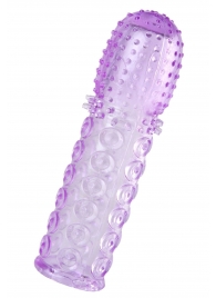 Фиолетовая рельефная насадка на пенис - 13,5 см. - A-toys - в Димитровграде купить с доставкой