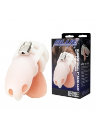 Белая клетка для пениса Silicone Small 2 in Cock Cage With Ball Divider - BlueLine - купить с доставкой в Димитровграде