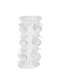 Прозрачная насадка на пенис с шипами и бугорками JELLY JOY LUST CLUSTER CLEAR - Dream Toys - в Димитровграде купить с доставкой