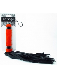 Нежная плеть с красным мехом BDSM Light - 43 см. - БДСМ Арсенал - купить с доставкой в Димитровграде