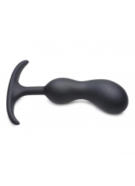 Черный массажер простаты с утяжелителями Premium Silicone Weighted Prostate Plug Medium - 16,3 см. - XR Brands - в Димитровграде купить с доставкой