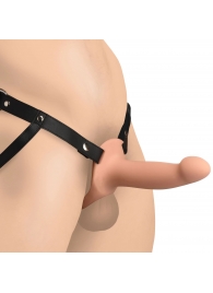 Телесный полый страпон на черных регулируемых ремешках 2’’ Erection Smooth Silicone Penis Sheath - XR Brands - купить с доставкой в Димитровграде