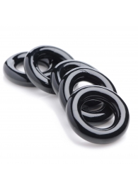 Комплект из 5 черных эрекционных колец для мошонки Ring Master Custom Ball Stretcher Kit - XR Brands - в Димитровграде купить с доставкой