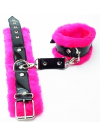 Оковы на ноги с розовым мехом BDSM Light - БДСМ Арсенал - купить с доставкой в Димитровграде