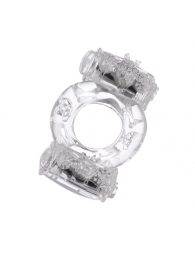 Прозрачное виброкольцо с двумя вибропульками - Toyfa Basic - в Димитровграде купить с доставкой