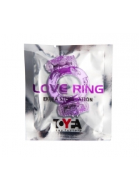 Фиолетовое виброкольцо с двумя вибропульками - Toyfa Basic - в Димитровграде купить с доставкой