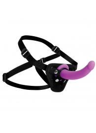 Лиловый поясной страпон Navigator Silicone G-Spot Dildo with Harness - 17,8 см. - XR Brands - купить с доставкой в Димитровграде