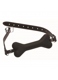 Черный кляп в форме косточки Hound Adjustable Dog Bone Gag - XR Brands - купить с доставкой в Димитровграде