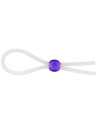 Прозрачное лассо с фиолетовой бусиной SILICONE COCK RING WITH BEAD LAVENDER - NMC - в Димитровграде купить с доставкой