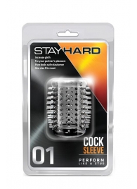 Прозрачная насадка с шипами STAY HARD COCK SLEEVE 01 CLEAR - Blush Novelties - в Димитровграде купить с доставкой