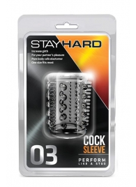 Прозрачная насадка с шипами и шишечками STAY HARD COCK SLEEVE 03 CLEAR - Blush Novelties - в Димитровграде купить с доставкой