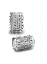 Прозрачная насадка с шипами и шишечками STAY HARD COCK SLEEVE 03 CLEAR - Blush Novelties - в Димитровграде купить с доставкой