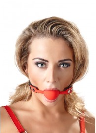 Силиконовый кляп-шар на чёрных ремешках Red Gag silicone - Orion - купить с доставкой в Димитровграде
