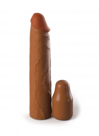 Коричневая насадка на член 2  Silicone X-tension - 20,3 см. - Pipedream - в Димитровграде купить с доставкой