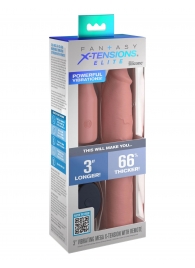 Телесная вибронасадка на член 3  Vibrating Mega X-tension with Remote - 22,9 см. - Pipedream - в Димитровграде купить с доставкой
