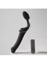 Черный безремневой вибрострапон Strap-On-Me Multi Orgasm Size XL - Strap-on-me - купить с доставкой в Димитровграде