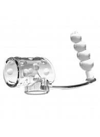 Прозрачная насадка на пенис и мошонку с анальным стимулятором Rilley - Baile - в Димитровграде купить с доставкой