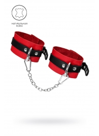 Красно-черные мягкие оковы с одним ремешком и люверсами - Pecado - купить с доставкой в Димитровграде