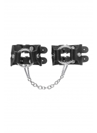 Черные кожаные наручники-браслеты из двух ремешков - Pecado - купить с доставкой в Димитровграде