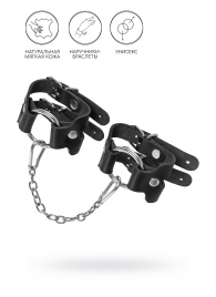 Черные кожаные наручники-браслеты из двух ремешков - Pecado - купить с доставкой в Димитровграде