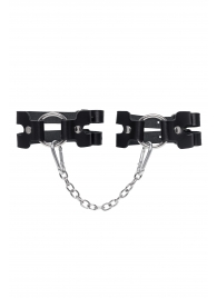 Черные кожаные оковы из двух ремешков - Pecado - купить с доставкой в Димитровграде