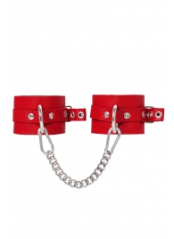 Красные мягкие кожаные оковы с люверсами - Pecado - купить с доставкой в Димитровграде