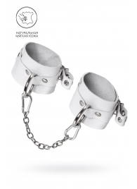 Белые мягкие кожаные оковы с люверсами - Pecado - купить с доставкой в Димитровграде