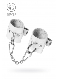 Белые мягкие кожаные наручники с люверсами - Pecado - купить с доставкой в Димитровграде