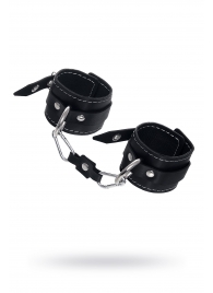 Черные двухслойные наручники с белой строчкой - Pecado - купить с доставкой в Димитровграде