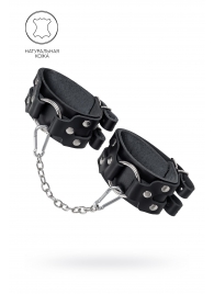 Черные кожаные оковы с двумя ремешками - Pecado - купить с доставкой в Димитровграде