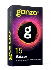 Презервативы анатомической формы с точечной и ребристой структурой Ganzo Extase - 15 шт. - Ganzo - купить с доставкой в Димитровграде