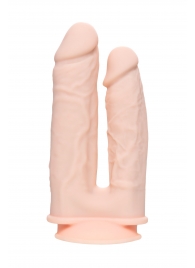 Телесный анально-вагинальный вибратор RealStick Silicone Jason M - 18 см. - Toyfa Basic