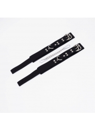 Черные кожаные оковы с регулируемыми ремешками - Crazy Handmade - купить с доставкой в Димитровграде