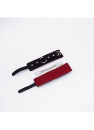 Черно-красные кожаные наручники - Crazy Handmade - купить с доставкой в Димитровграде