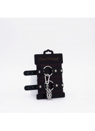 Черно-красные кожаные оковы - Crazy Handmade - купить с доставкой в Димитровграде