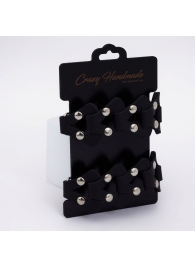 Черные кожаные наручники из звеньев - Crazy Handmade - купить с доставкой в Димитровграде