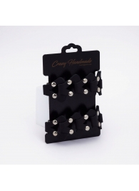 Черные кожаные оковы из звеньев - Crazy Handmade - купить с доставкой в Димитровграде